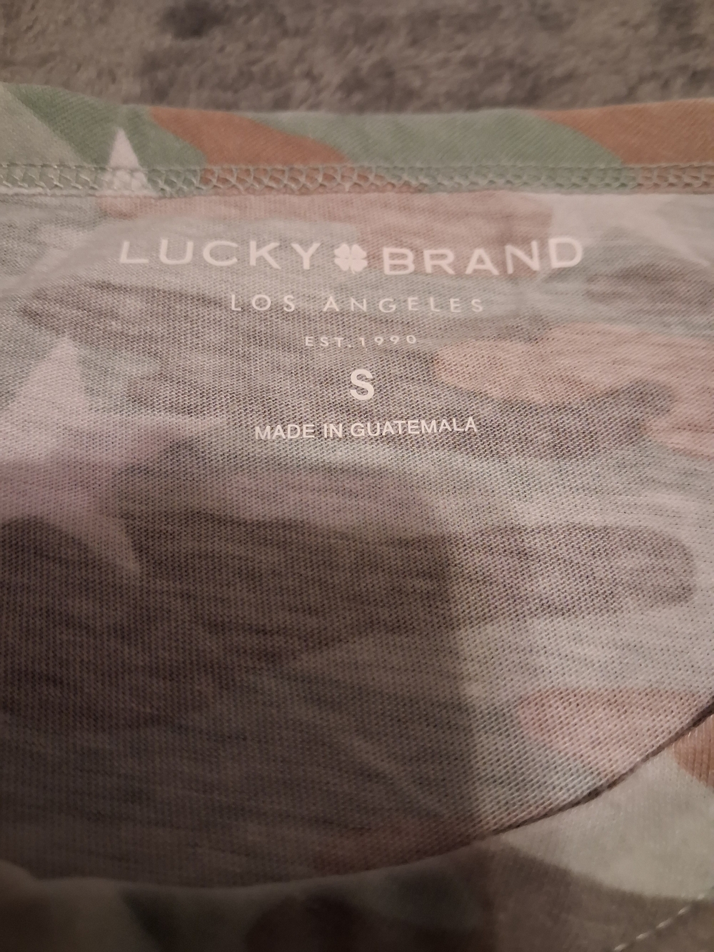 Lucky Brand Ladies Camo Star Tank - Green, Brown, White Size Small - Picture 2 of 5